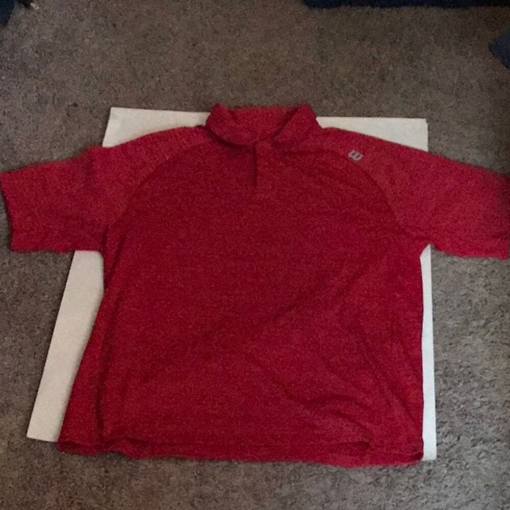 Wilson Red Striped Polo Shirt L Casual Academia Classic Preppy Ivy League Sport
